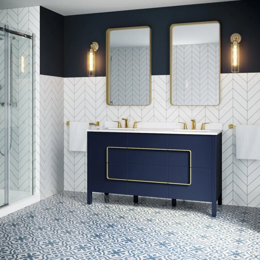 Make Bathroom Shine with Metallic Decor